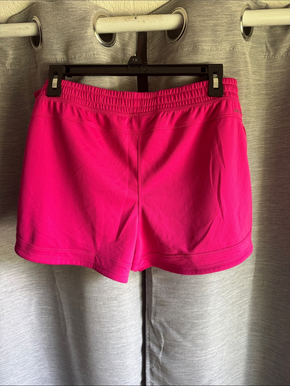 adidas Women’s Bright Pink Athletic Shorts with Black Stripes - Picture 3 of 4